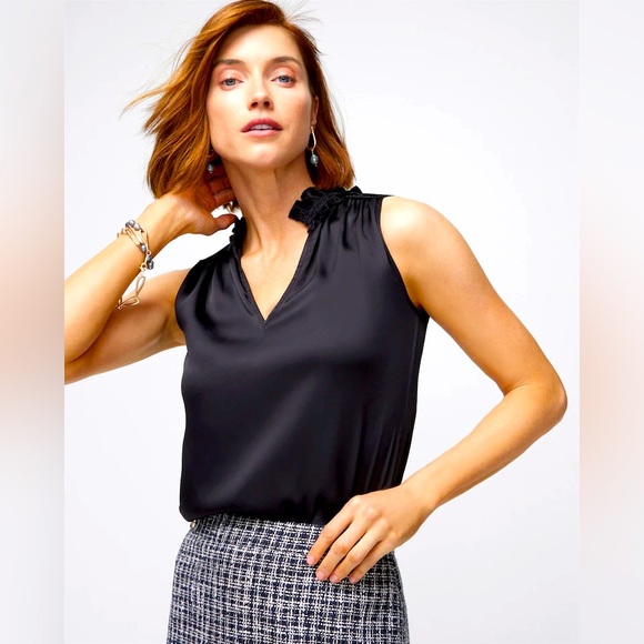 NWT WHBM Satin Ruched Neck Shell - Picture 5 of 7